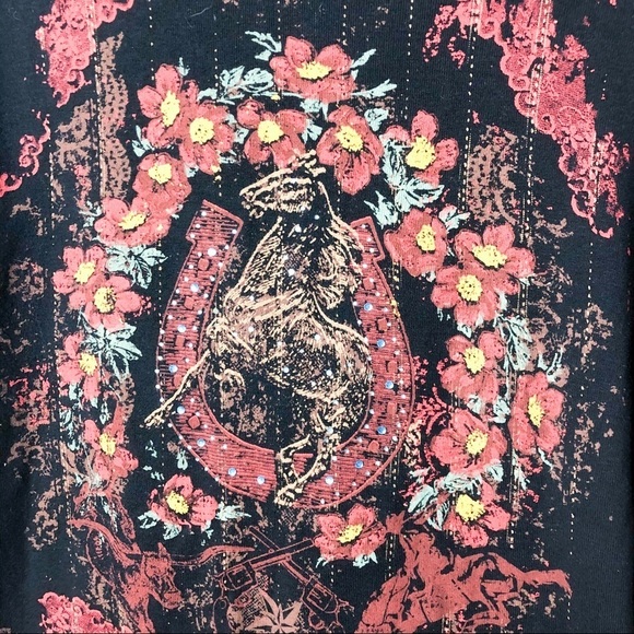 Creative Apparel Equestrian Rhinestone Top - Picture 2 of 3